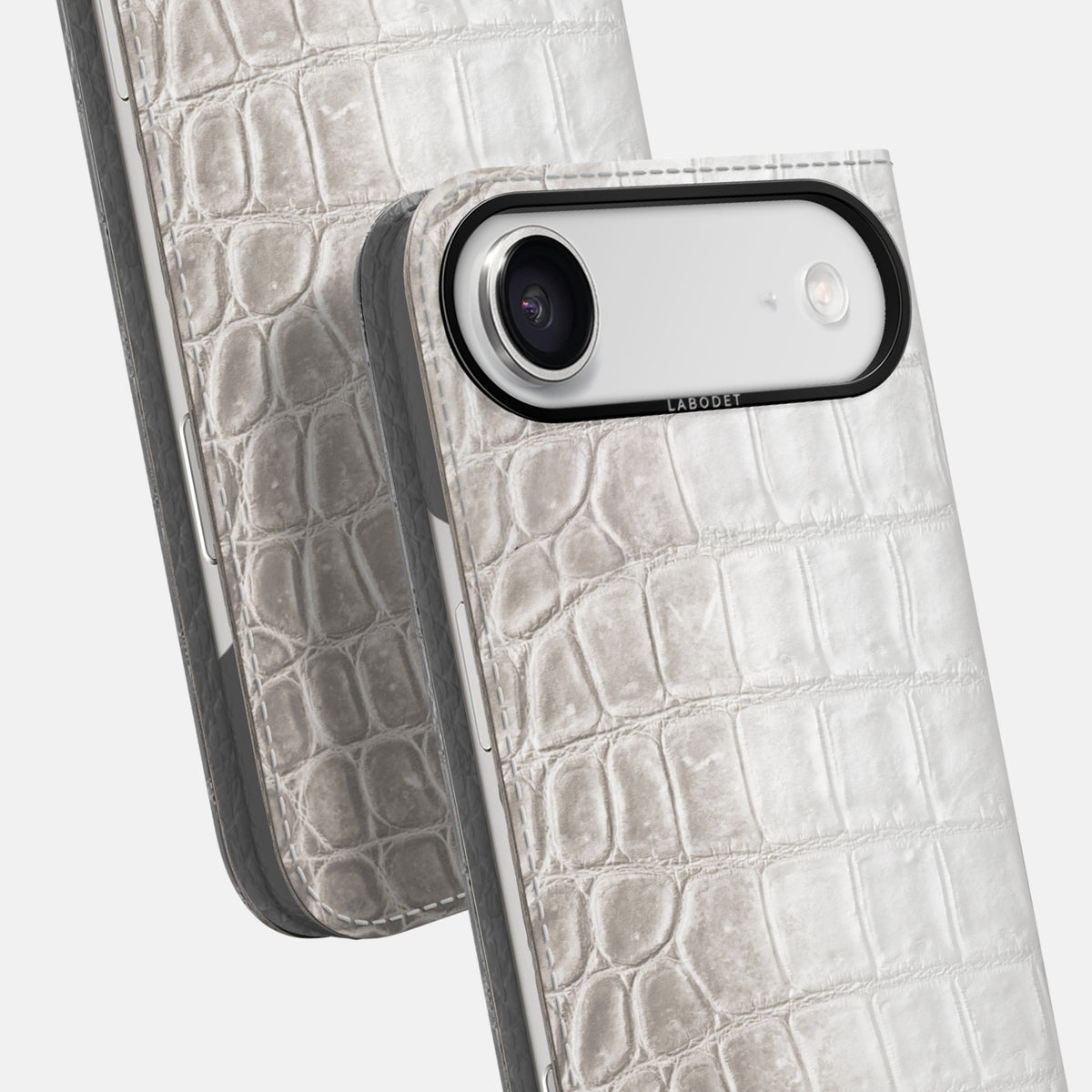 Folio Case For iPhone 17 Air In Himalayan Crocodile -5 | Grey-Black