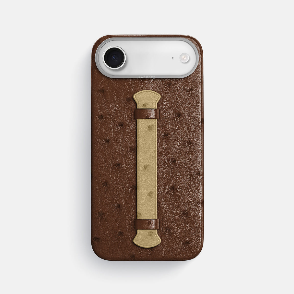 Center Handle Coloré For iPhone 17 Air In Ostrich -1 | Chocolate-Steel