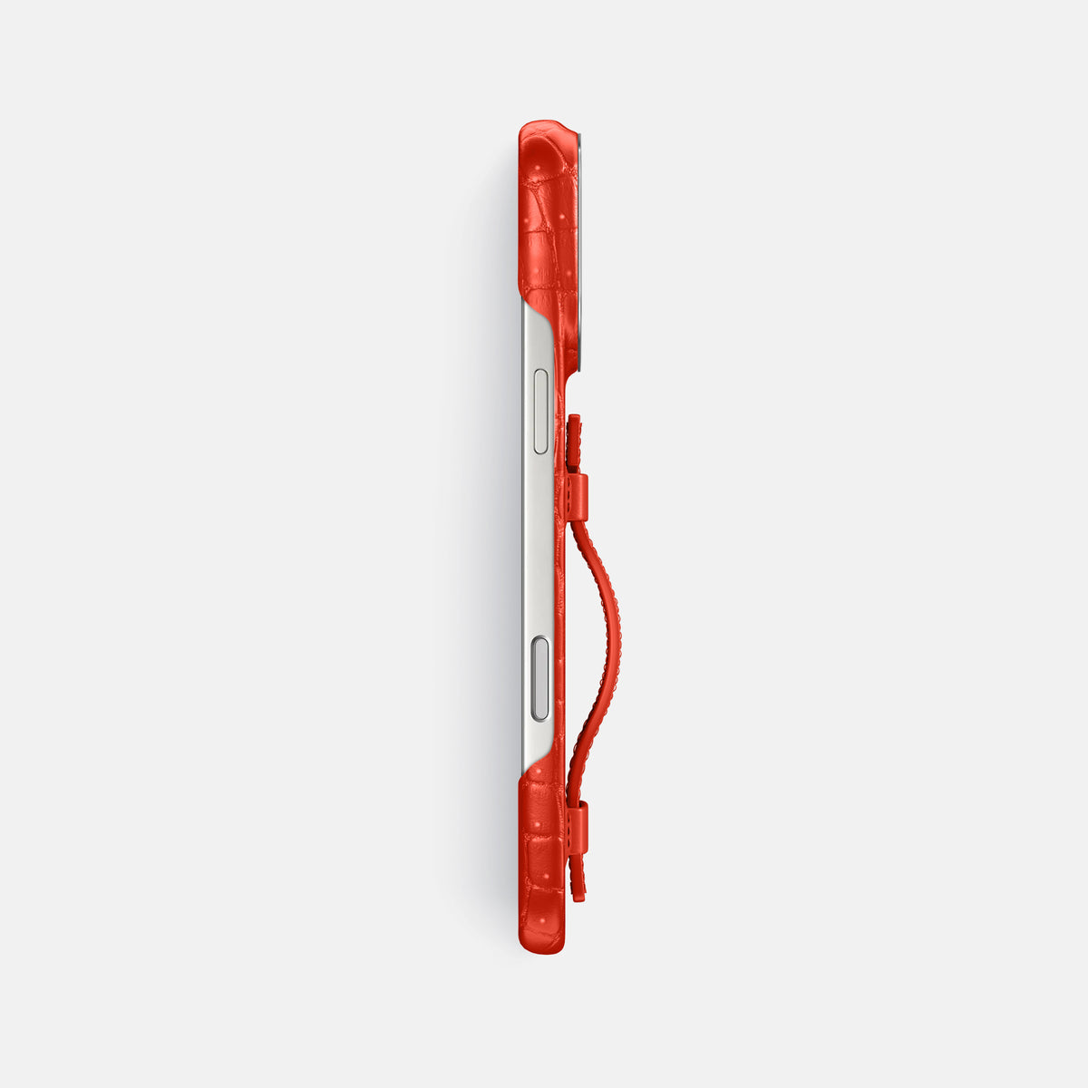 Handle Case For iPhone 17 Pro Max In Porosus Crocodile -3 | Rust-Steel