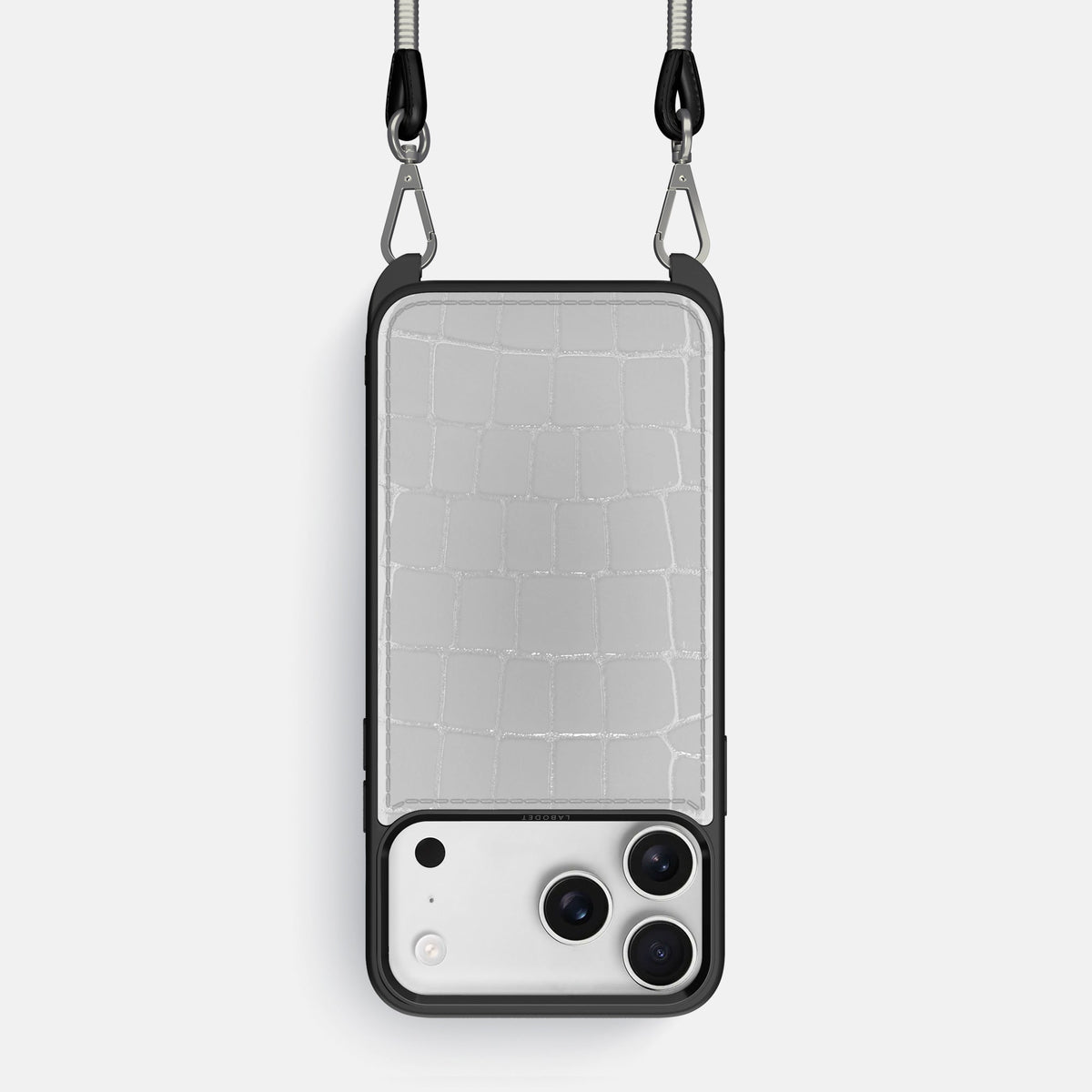 Crossbody Sport Case For iPhone 18 Pro In Shiny Alligator -1 | White