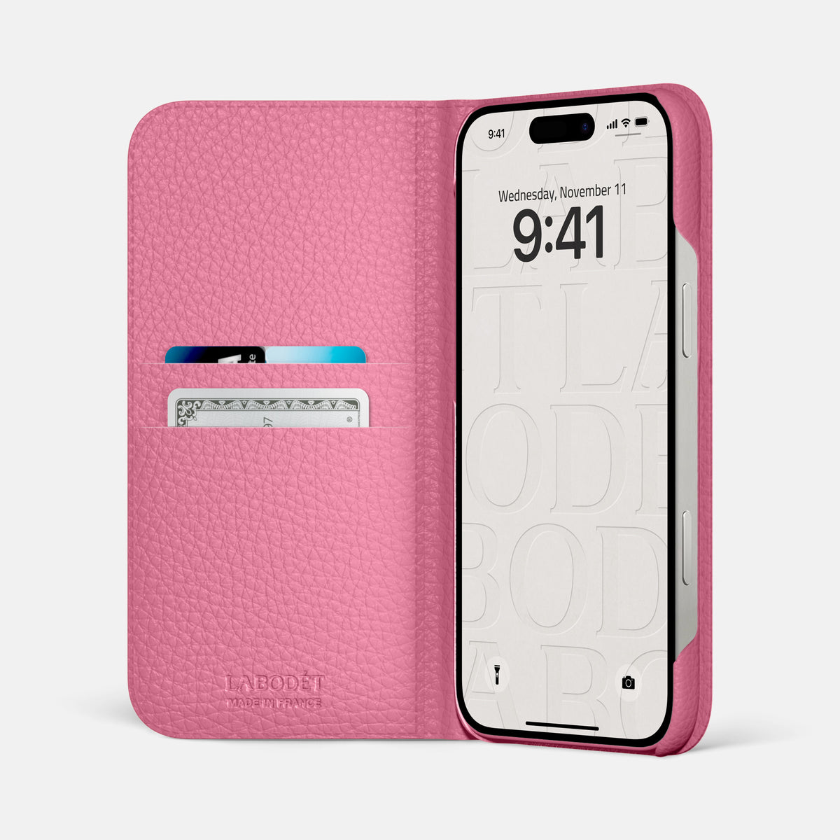 Folio Case For iPhone 17 Air In Calf -2 | Pink-Black