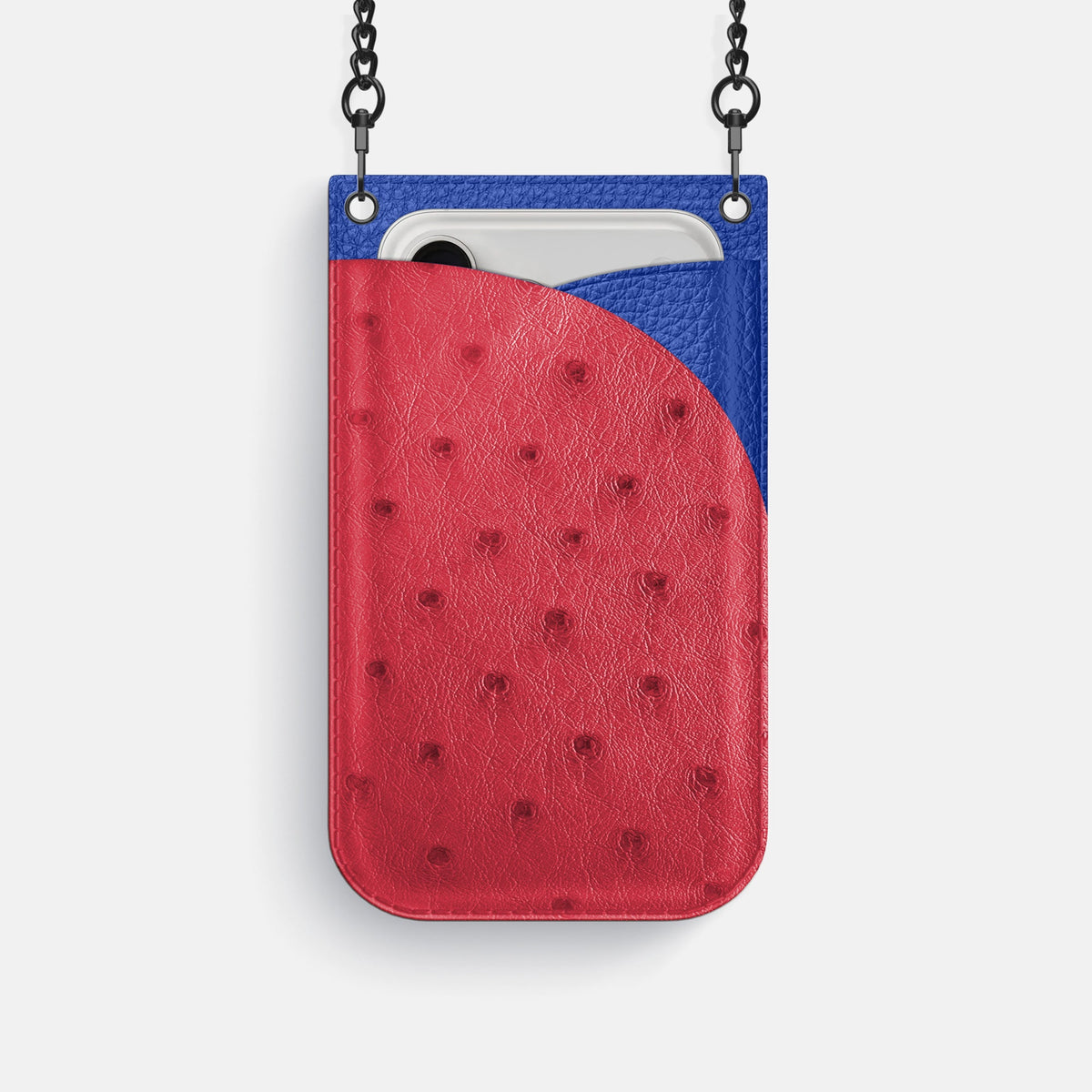 Crossbody Bag For iPhone 18 Pro In Ostrich -1 | Red-Black