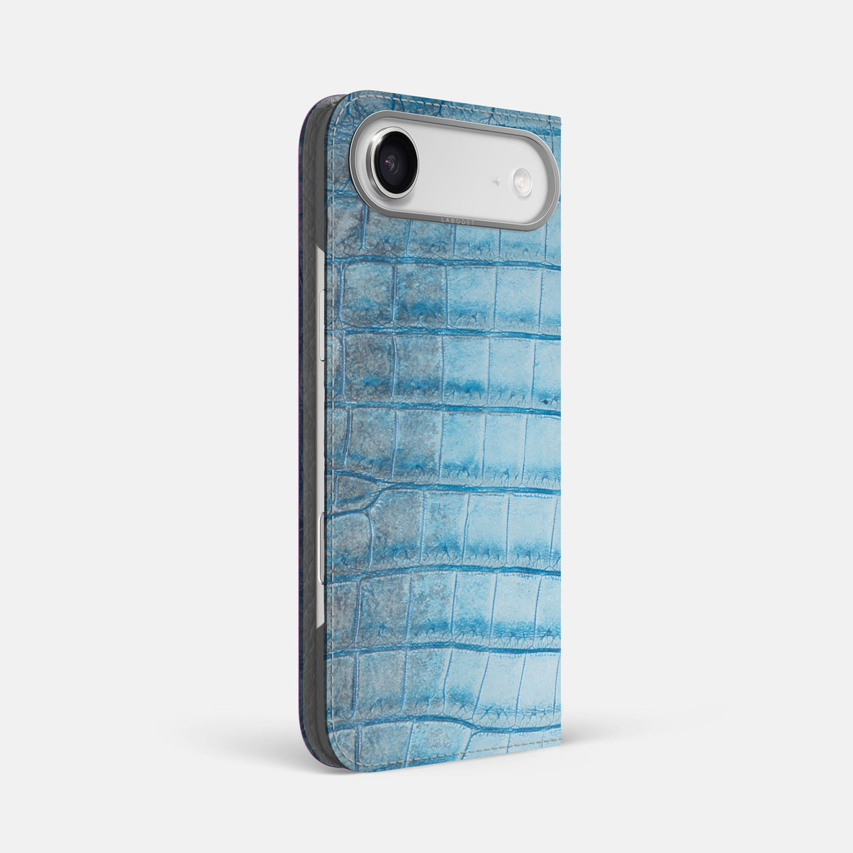 Folio Case For iPhone 17 Air In Himalayan Crocodile -1 | Ice-Blue-Steel