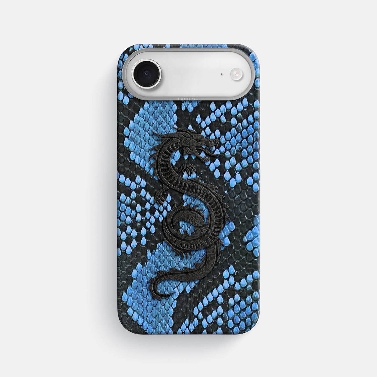 Classic Case With Carbon Dragon For iPhone 17 Air In Deluxe Python -1 | Blue-Jeans-Steel
