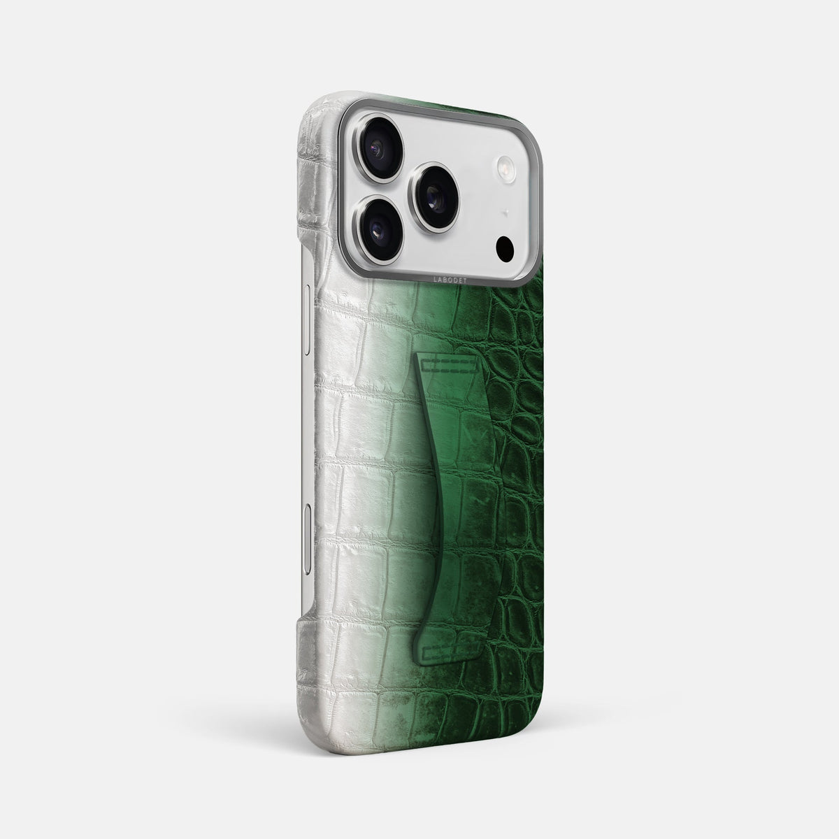Finger Case For iPhone 18 Pro Max In Himalayan Crocodile -2 | Green-Steel