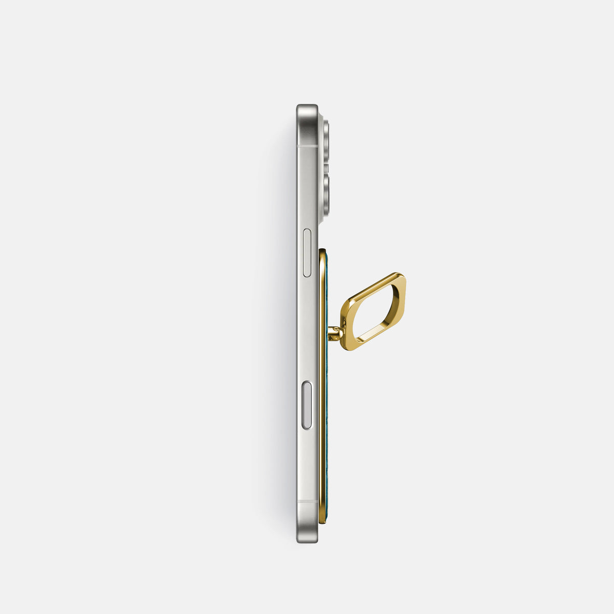MagSafe Ring For iPhone 17 Pro In Porosus Crocodile -3 | Turquoise-Gold