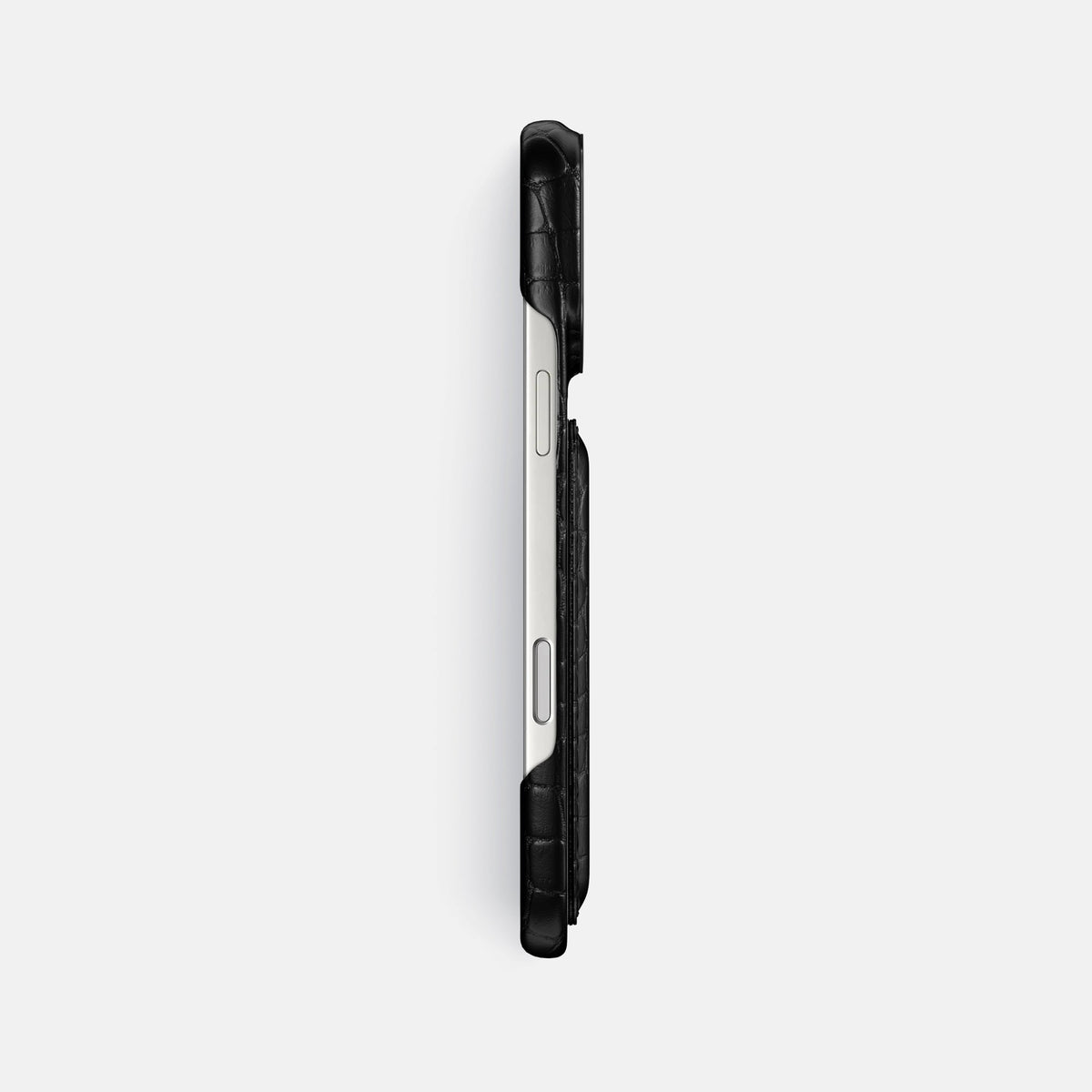 Double Card Case For iPhone 18 Pro Max In Alligator -3 | Black-Black