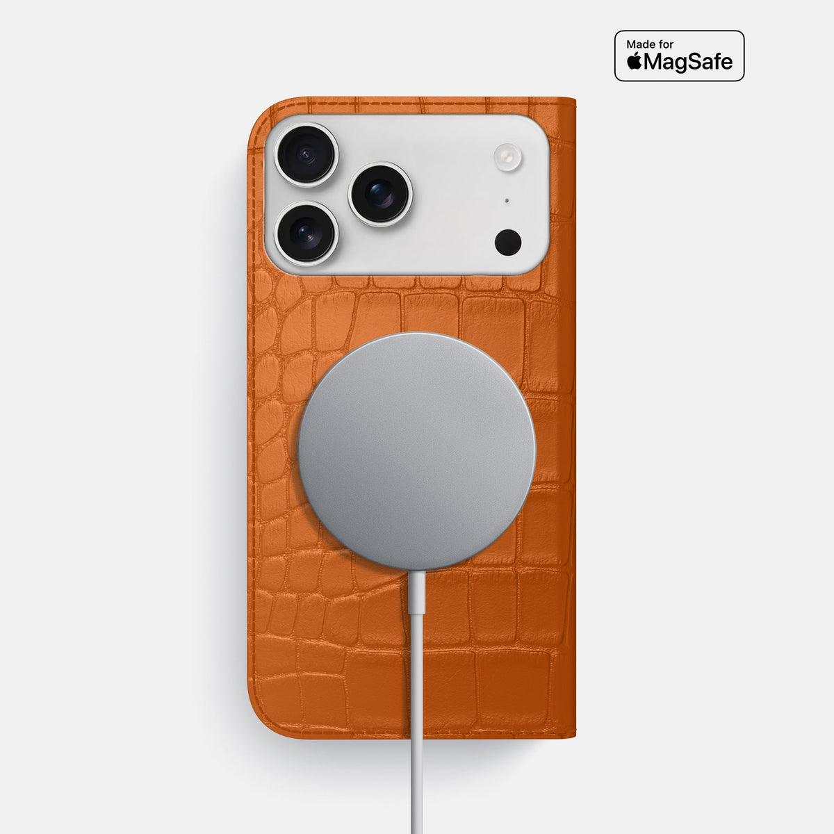 Folio Slim Case For iPhone 18 Pro Max In Alligator -3 | Orange