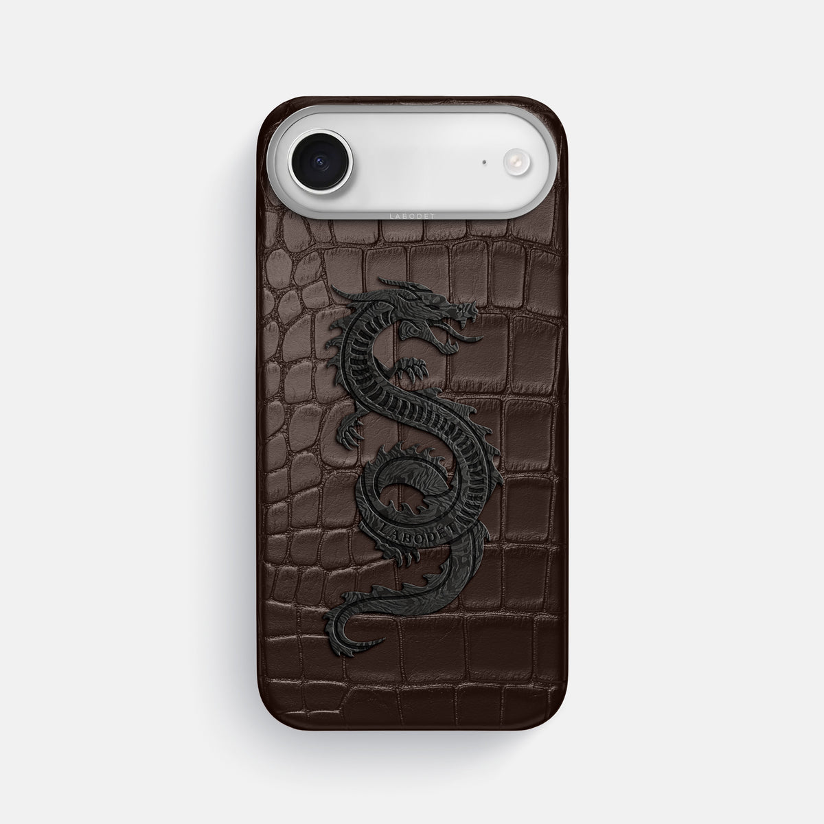 Classic Case With Carbon Dragon For iPhone 17 Air In Alligator -1 | Dark-Brown-Steel