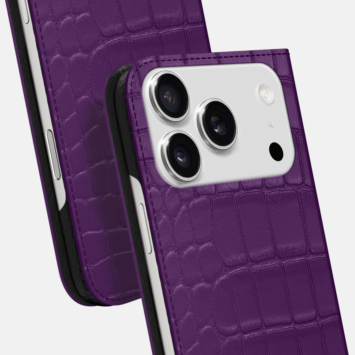 Folio Slim Case For iPhone 18 Pro Max In Alligator -5 | Purple