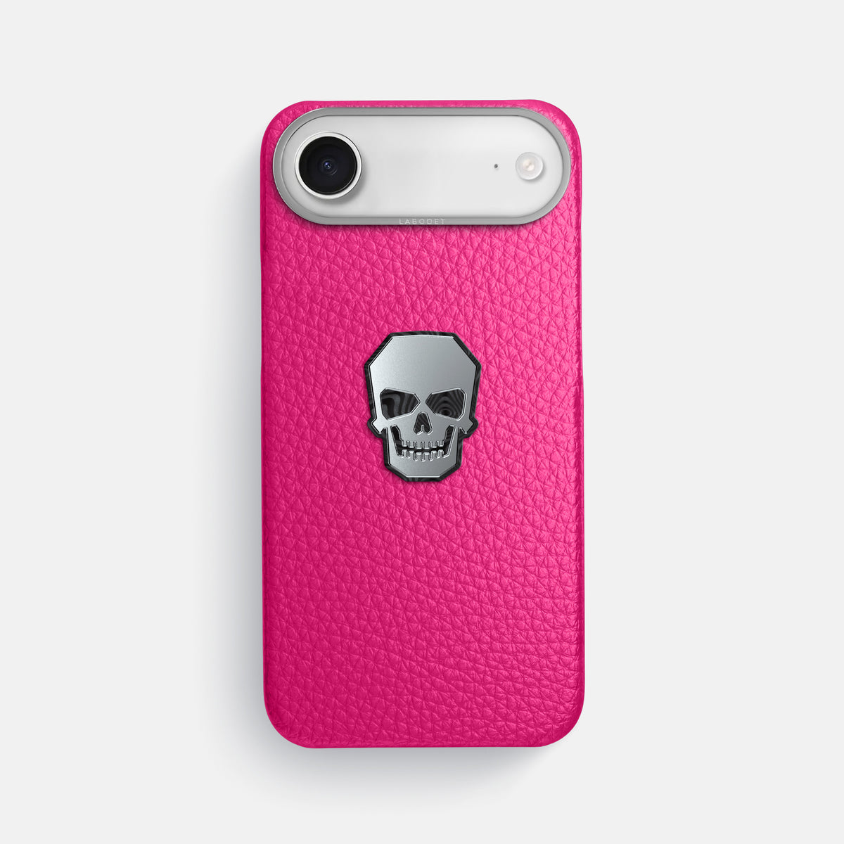 Classic Case With Titanium Skull For iPhone 17 Air In Calf -1 | Magenta-Steel