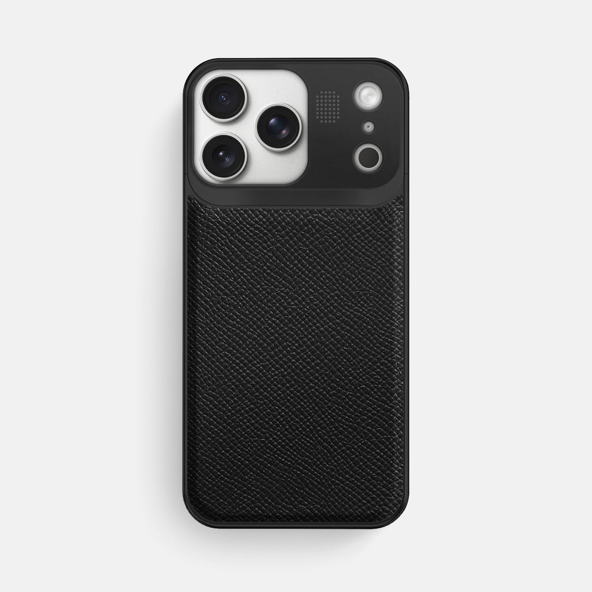 Metal Case For iPhone 17 Pro Max In Epsom-Style Calf -1 | Black-Black