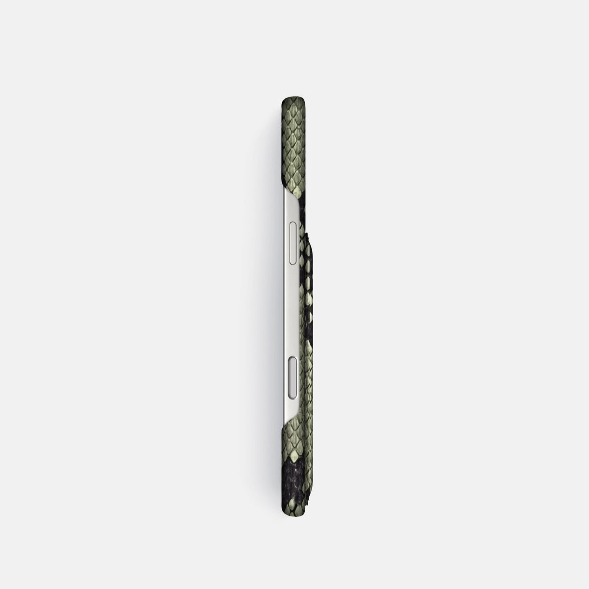 Slim Card Case For iPhone 18 Pro In Deluxe Python -3 | Army-Green