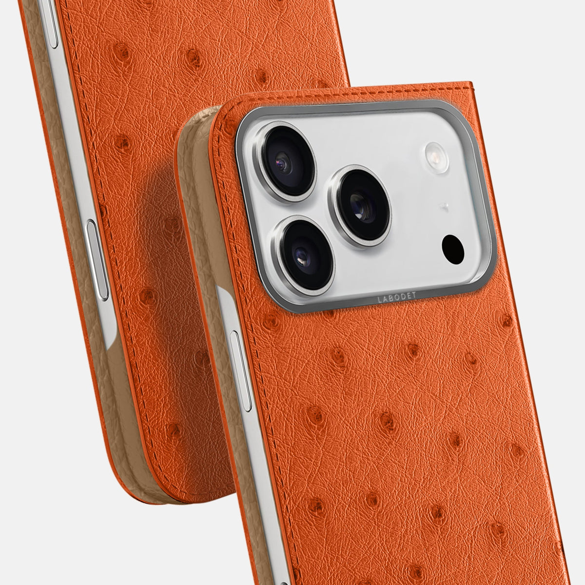 Folio Case For iPhone 18 Pro In Ostrich -5 | Orange-Steel
