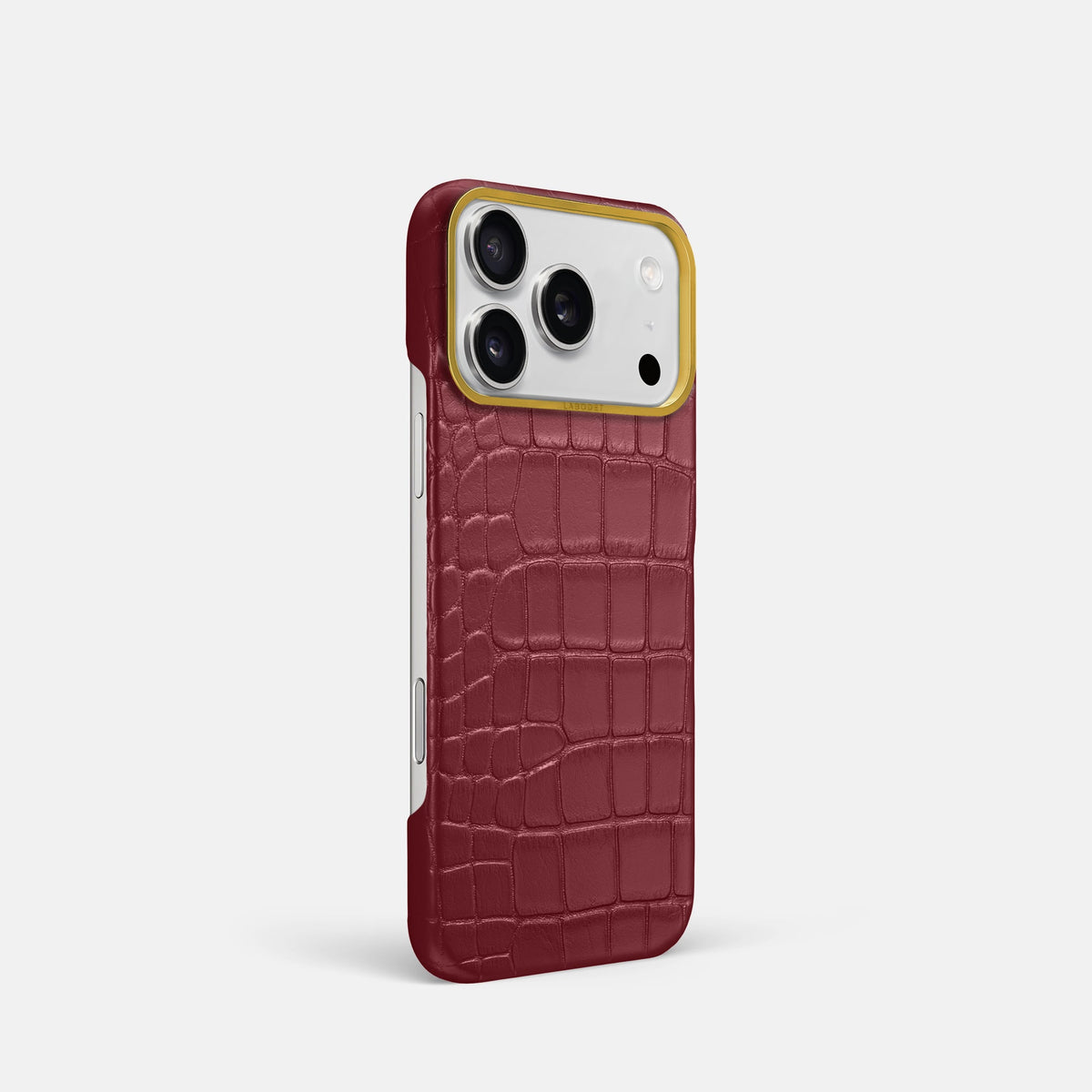 Classic Case For iPhone 18 Pro In Alligator -2 | Burgundy-Gold