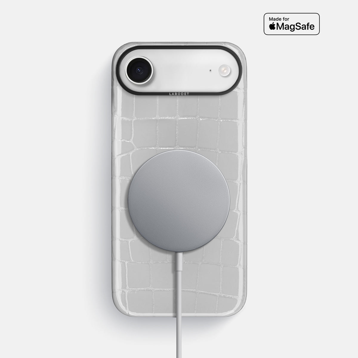 Classic Case For iPhone 17 Air In Shiny Alligator -5 | White-Black