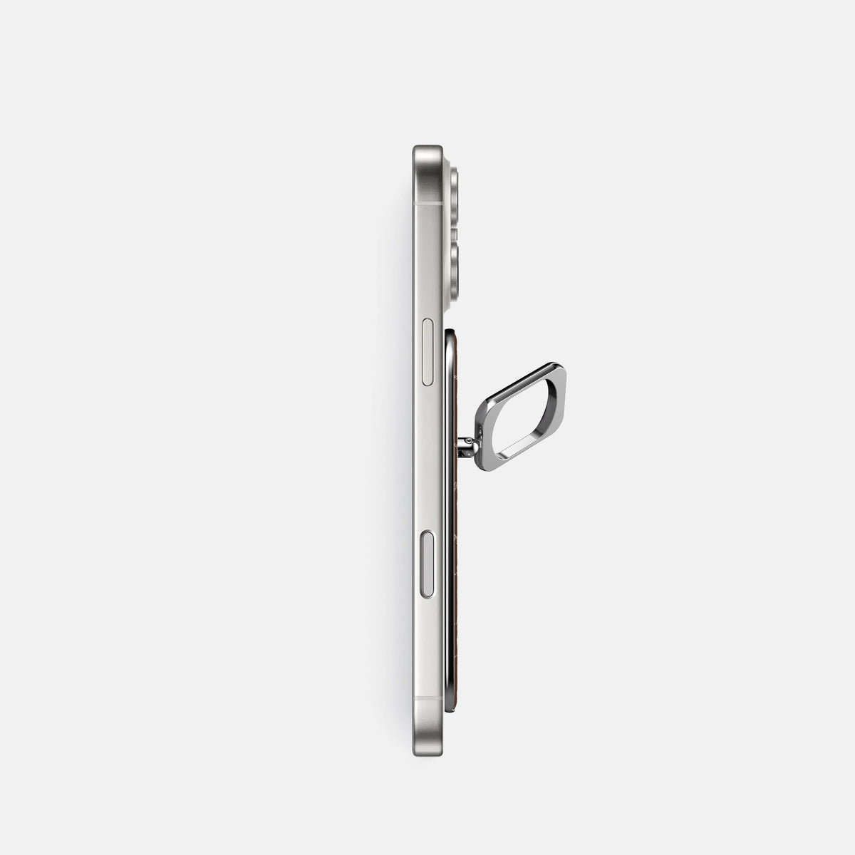 MagSafe Ring For iPhone 18 Pro In Shiny Alligator -3 | Brown-Steel