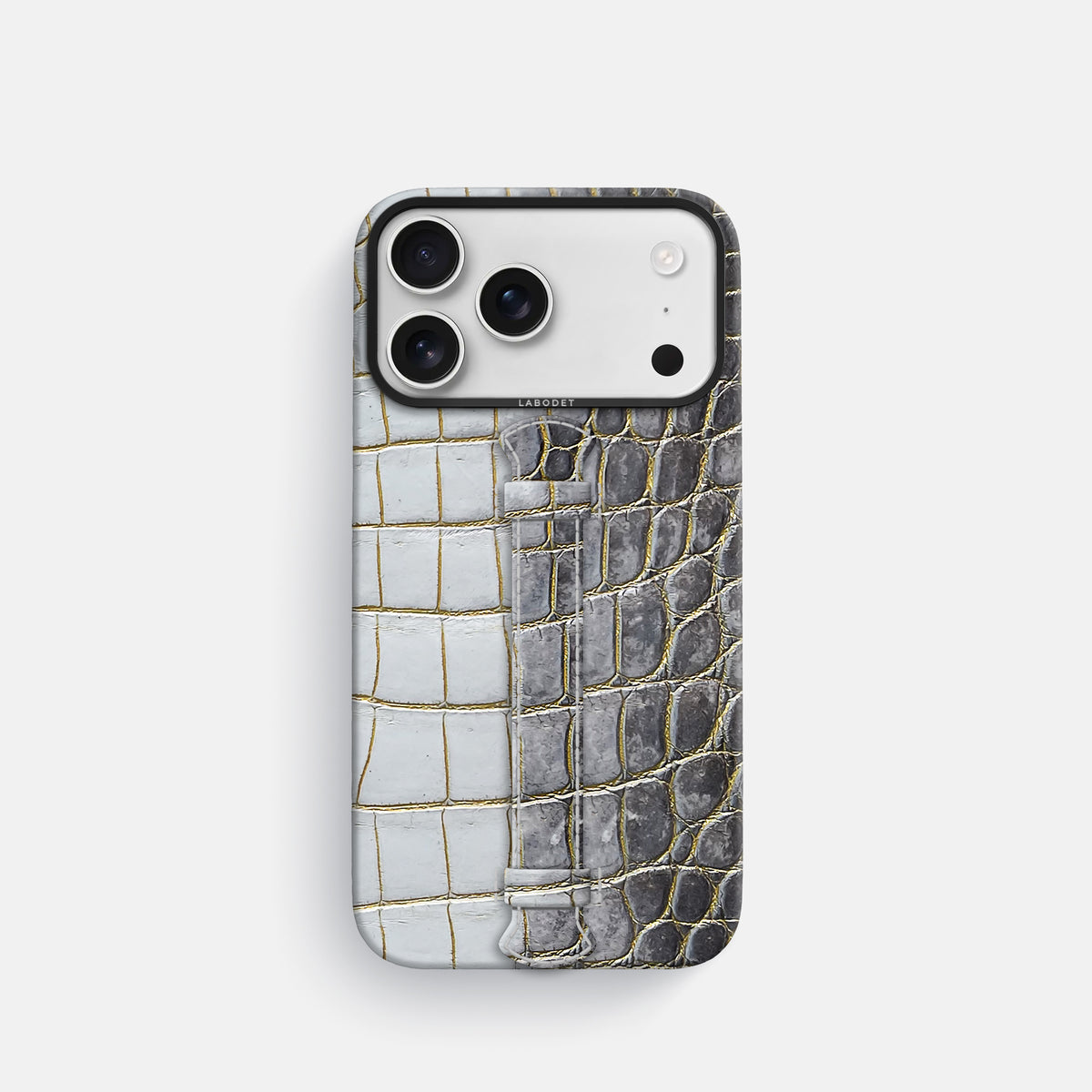 Center Handle For iPhone 17 Pro In Himalayan Crocodile -1 | Gold-Black