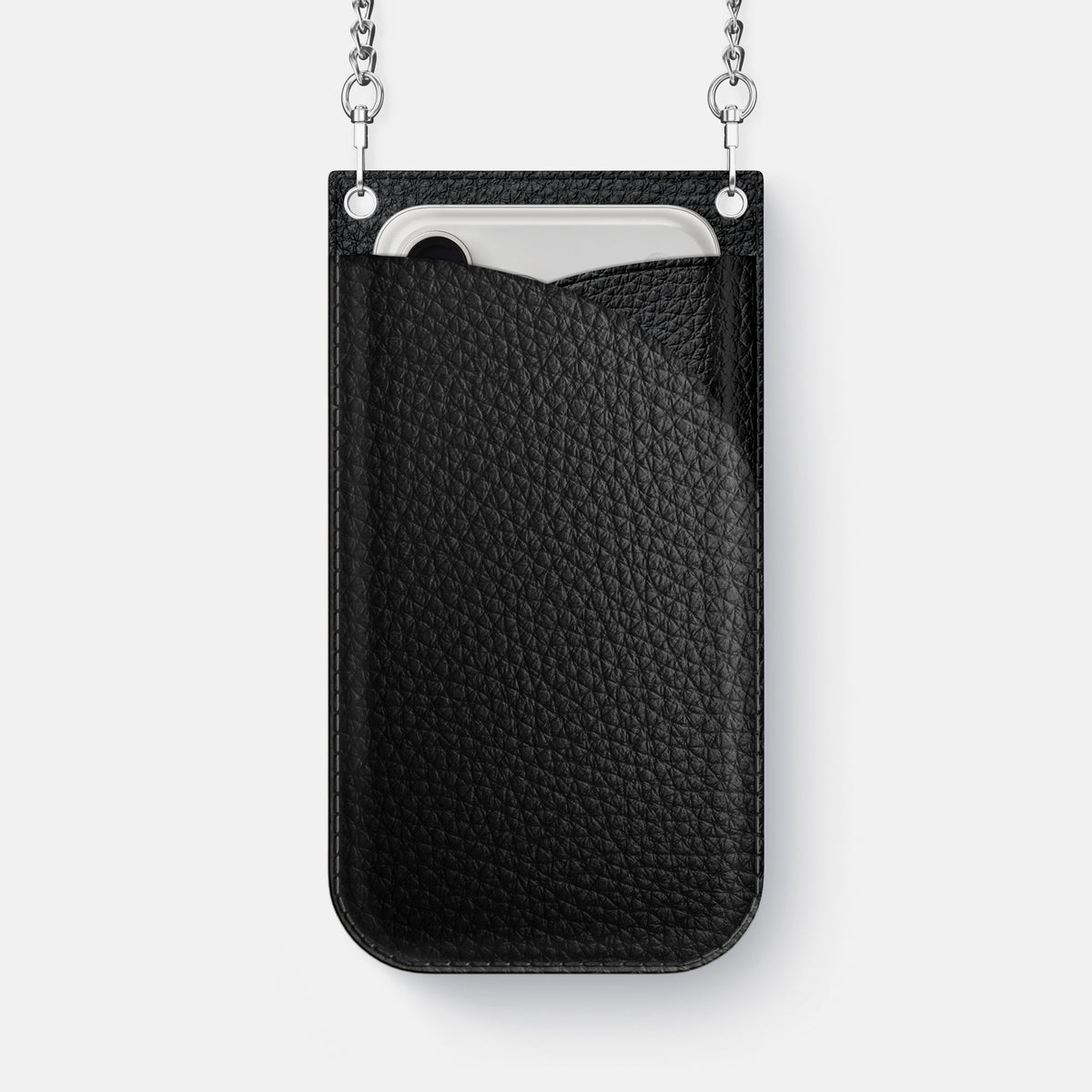 Crossbody Bag For iPhone 18 Pro Max In Calf -1 | Black-Steel
