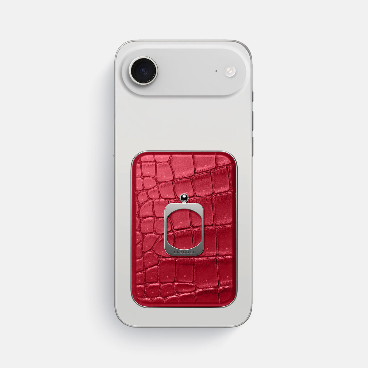 MagSafe Ring For iPhone 17 Air In Porosus Crocodile -2 | Burgundy-Steel