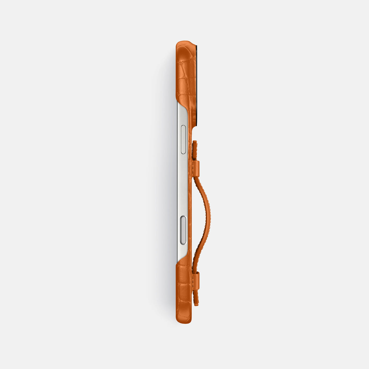 Handle Case For iPhone 17 Pro Max In Alligator -3 | Orange-Black