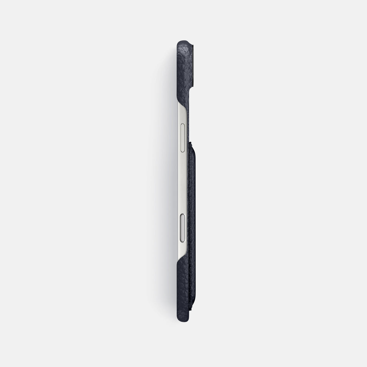 Double Card Case For iPhone 17 Air In Calf -3 | Marine-Black