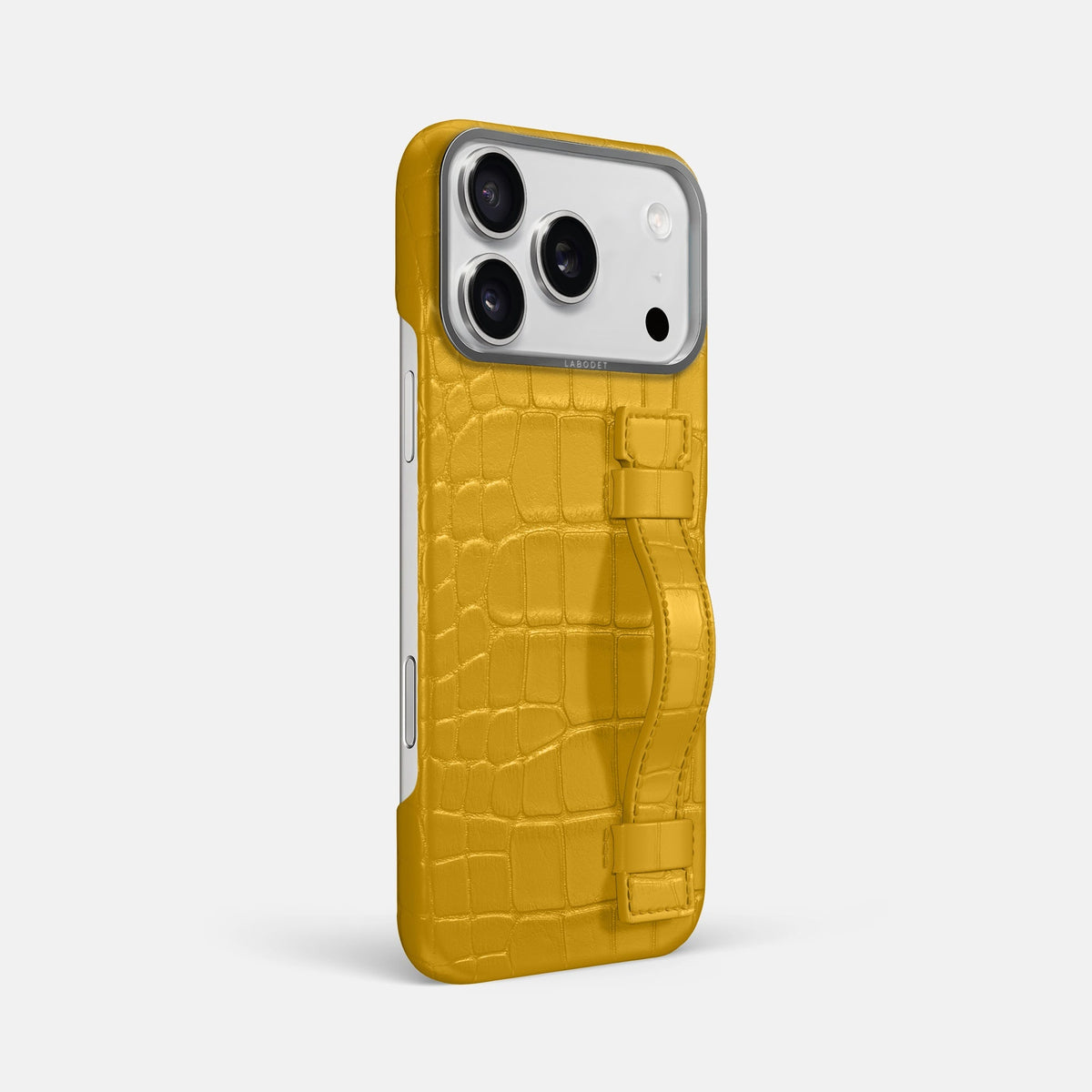 Handle Case For iPhone 18 Pro Max In Alligator -2 | Yellow-Steel