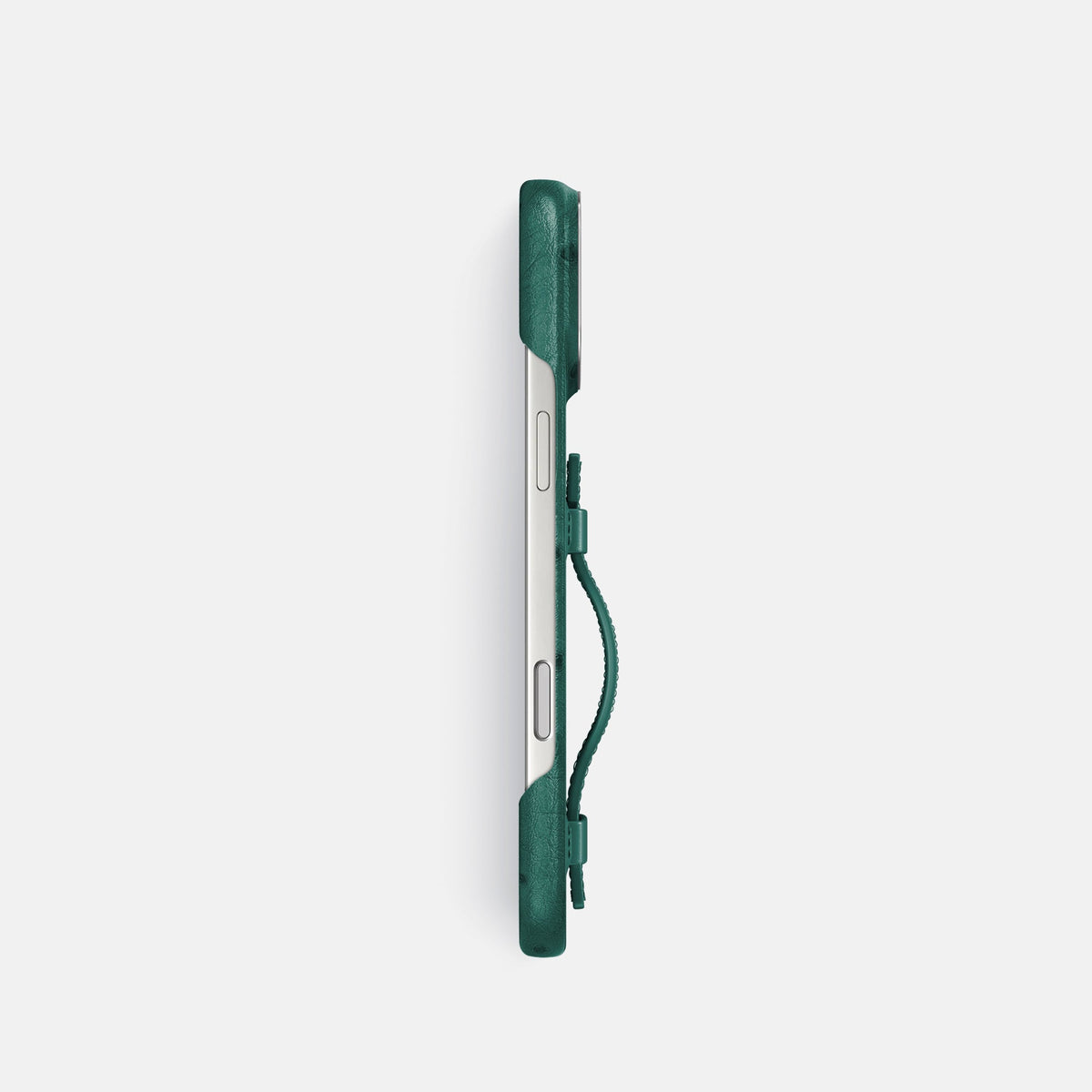 Handle Case For iPhone 18 Pro In Ostrich -3 | Forest-Green-Steel