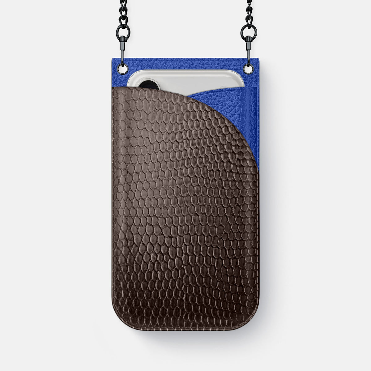 Crossbody Bag For iPhone 18 Pro Max In Lizard -1 | Brown-Black