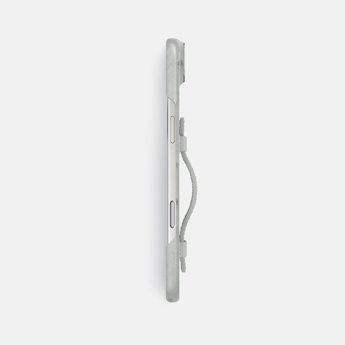 Handle Case For iPhone 17 Air In Ostrich -3 | White-Steel