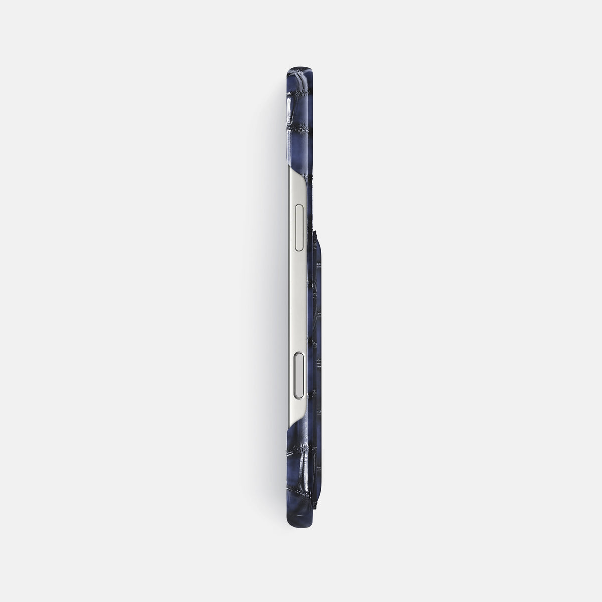 Slim Card Case For iPhone 17 Pro Max In Patina Alligator -3 | Havana-Blue