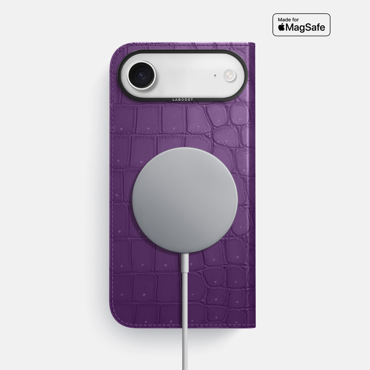 Folio Case For iPhone 17 Air In Porosus Crocodile -3 | Purple-Black