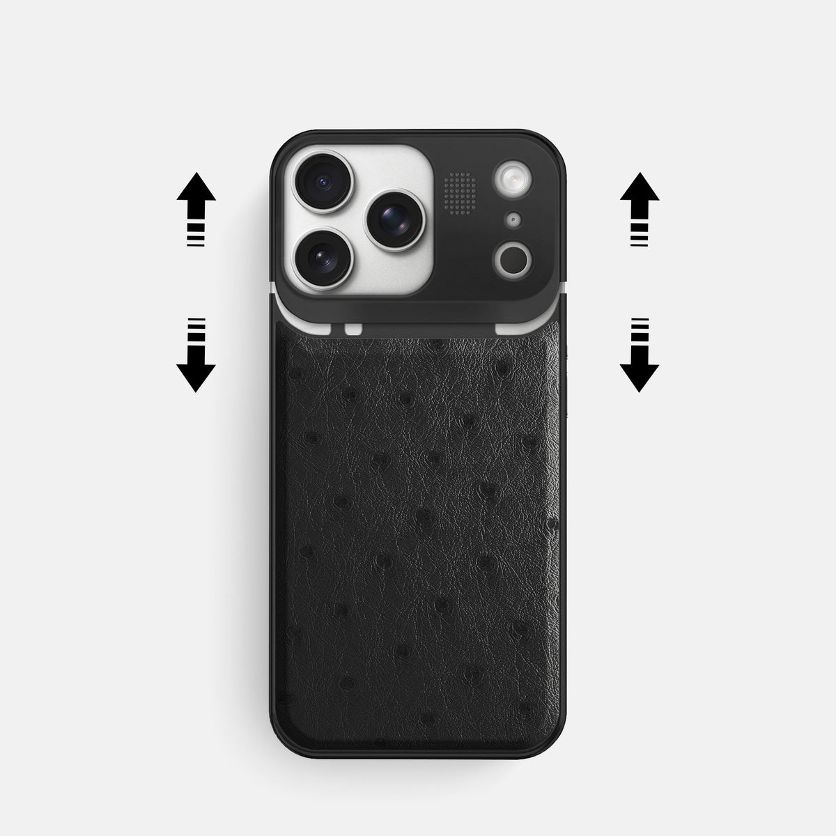 Metal Case For iPhone 17 Pro In Ostrich -2 | Black-Black