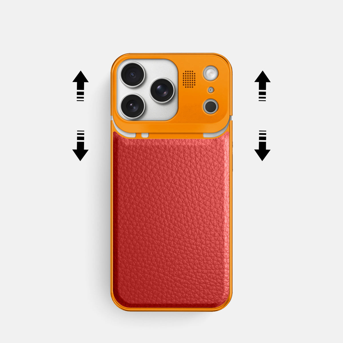 Metal Case For iPhone 17 Pro In Calf -2 | Red-Orange