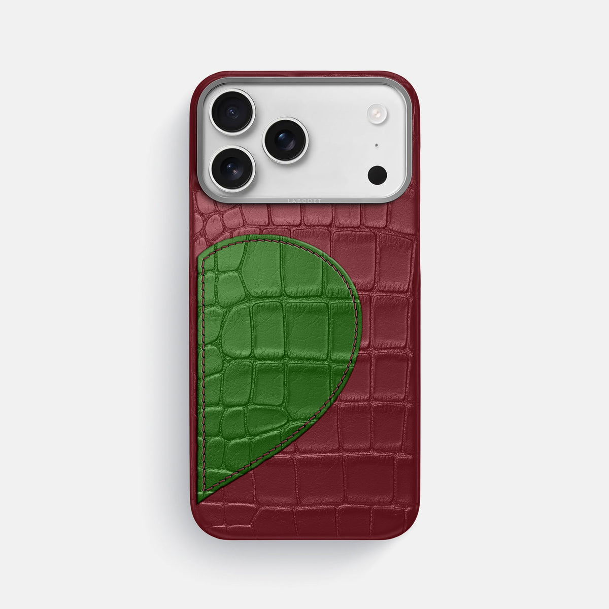 Classic Case With Half Heart - Right For iPhone 18 Pro Max In Alligator -1 | Burgundy-Steel
