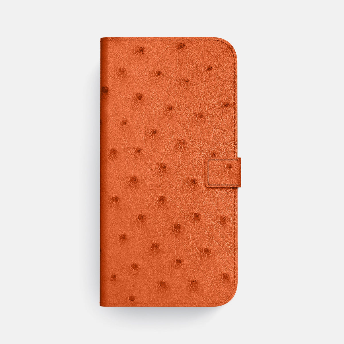 Folio Case with Clasp For iPhone 18 Pro Max In Ostrich -4 | Orange-Steel