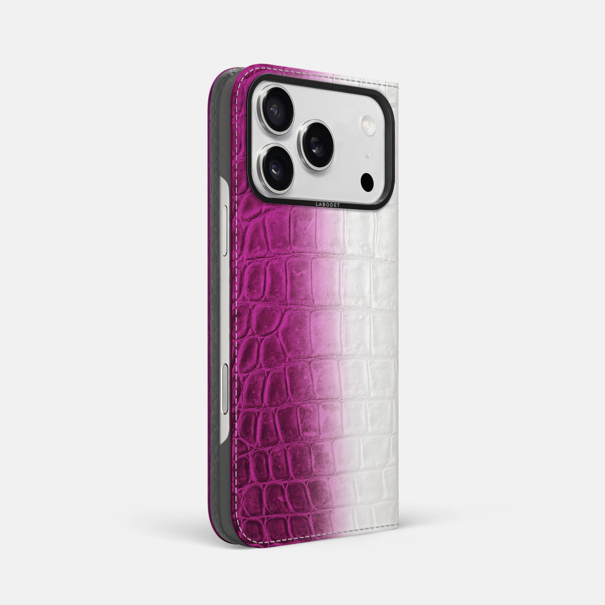 Folio Case For iPhone 17 Pro Max In Himalayan Crocodile -1 | Fuchsia-Black