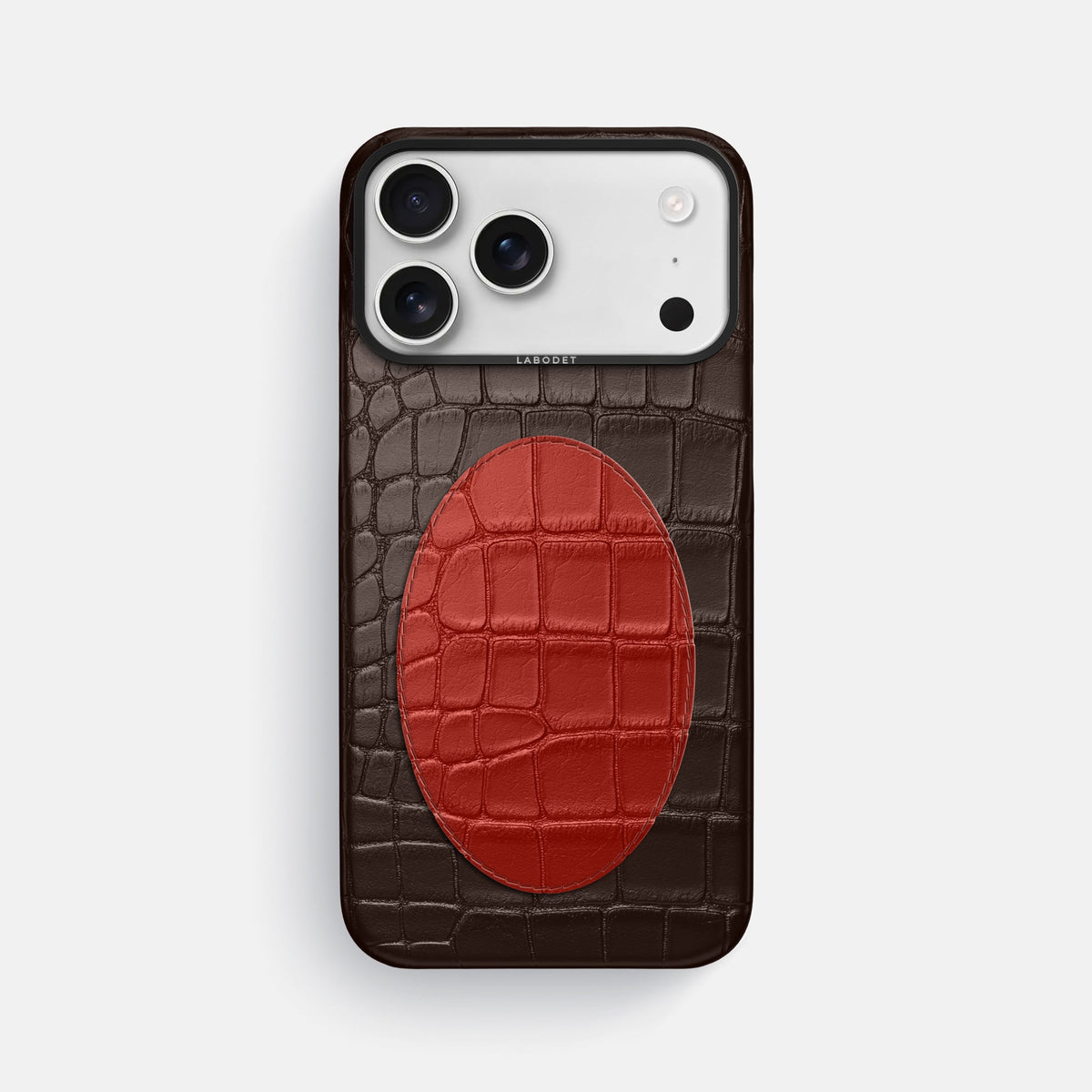 Classic Case With Oval For iPhone 18 Pro Max In Alligator -1 | Dark-Brown-Black