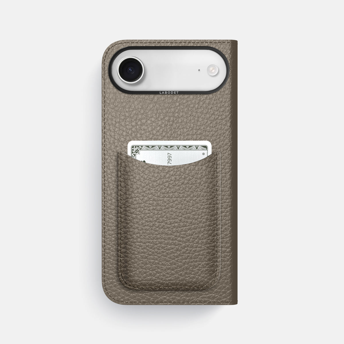Folio Case with Card For iPhone 17 Air In Calf -3 | Taupe-Black