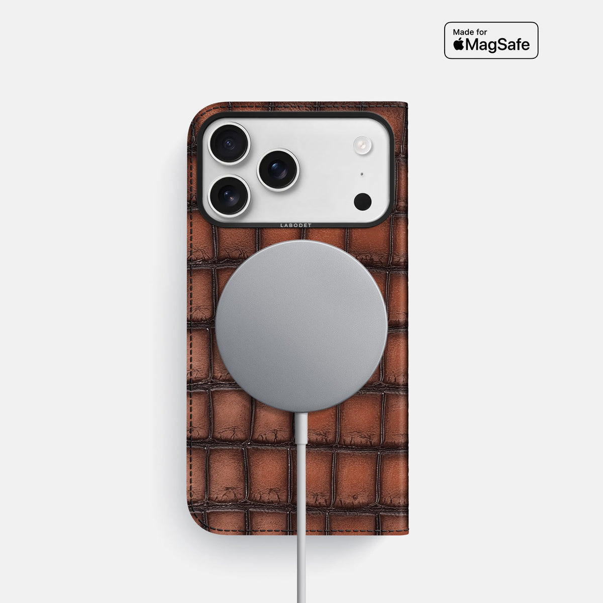 Folio Case For iPhone 18 Pro In Patina Alligator -3 | Baobab-Black
