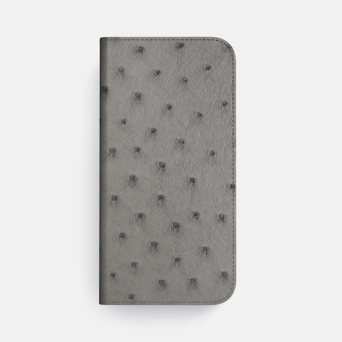 Folio Case with Card For iPhone 18 Pro Max In Ostrich -4 | Grey-Steel