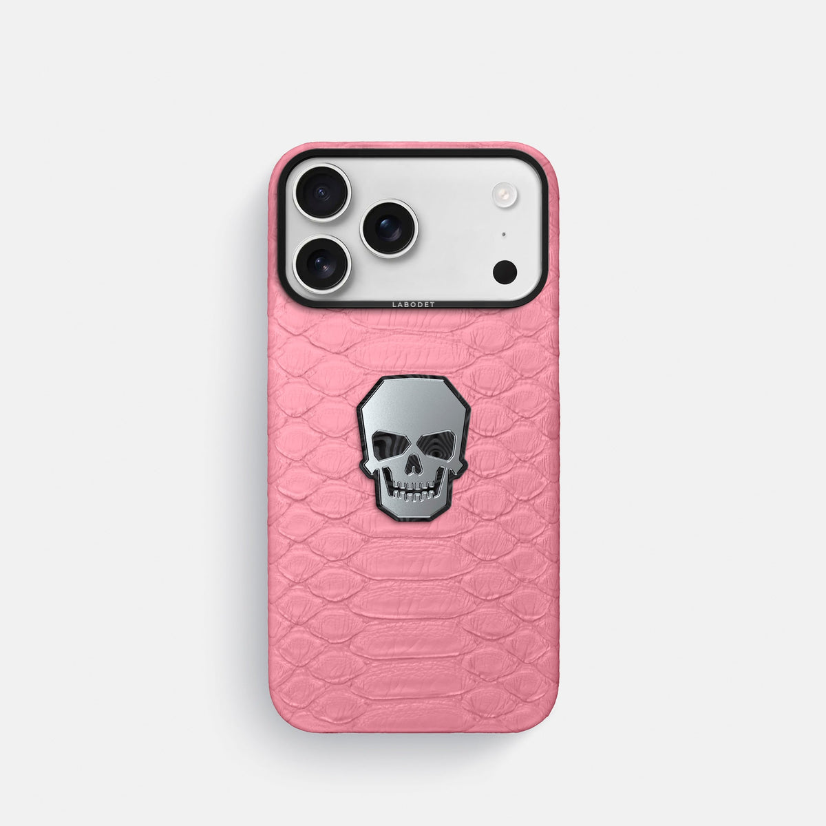 Classic Case With Titanium Skull For iPhone 18 Pro In Python -1 | Pink-Black