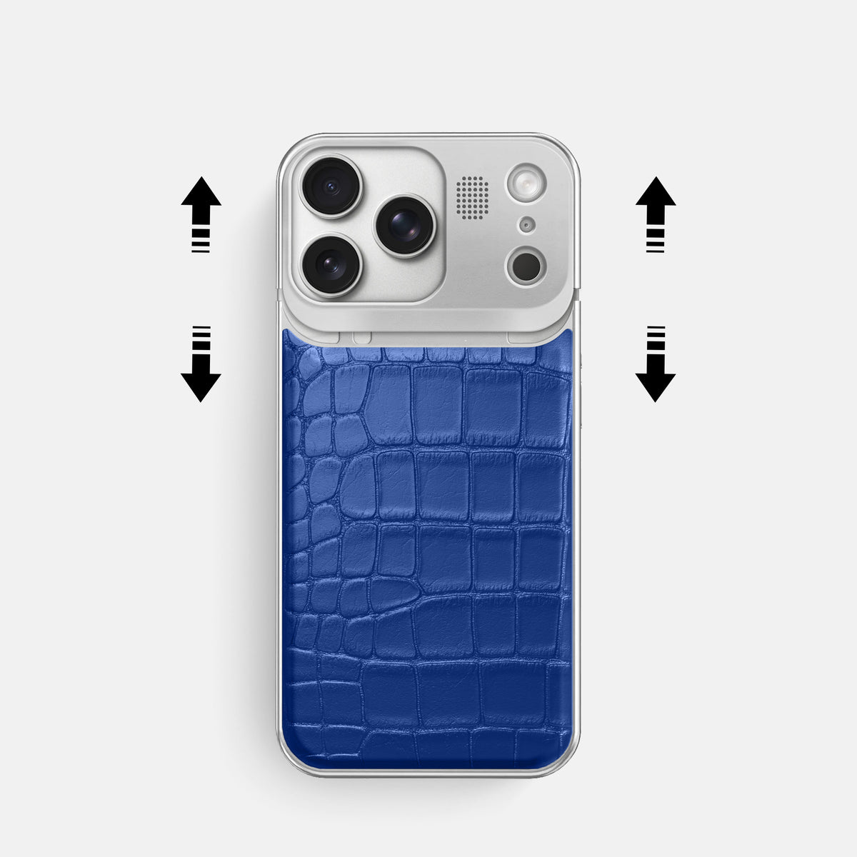 Metal Case For iPhone 17 Pro In Alligator -2 | Royal-Blue-Steel