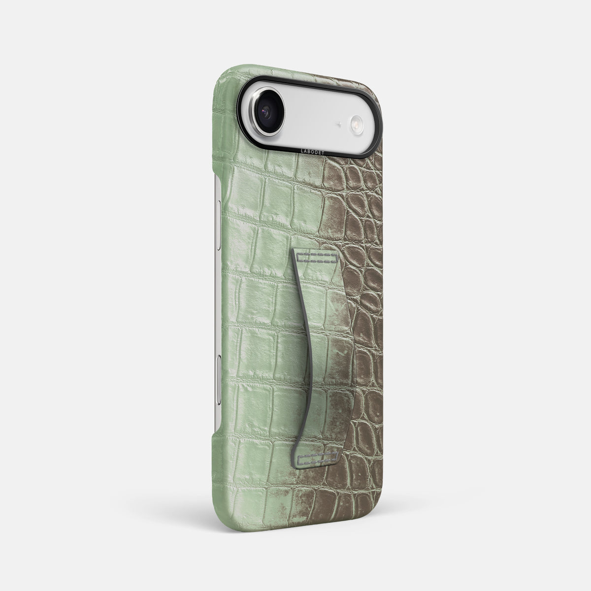 Finger Case For iPhone 17 Air In Himalayan Crocodile -2 | Pistachio-Black