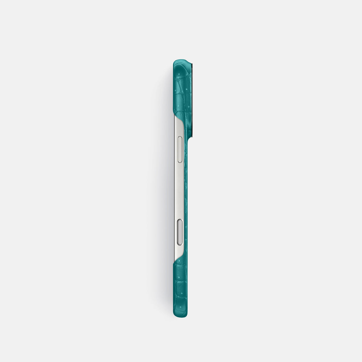 Classic Case For iPhone 17 Pro In Porosus Crocodile -3 | Celadon-Black