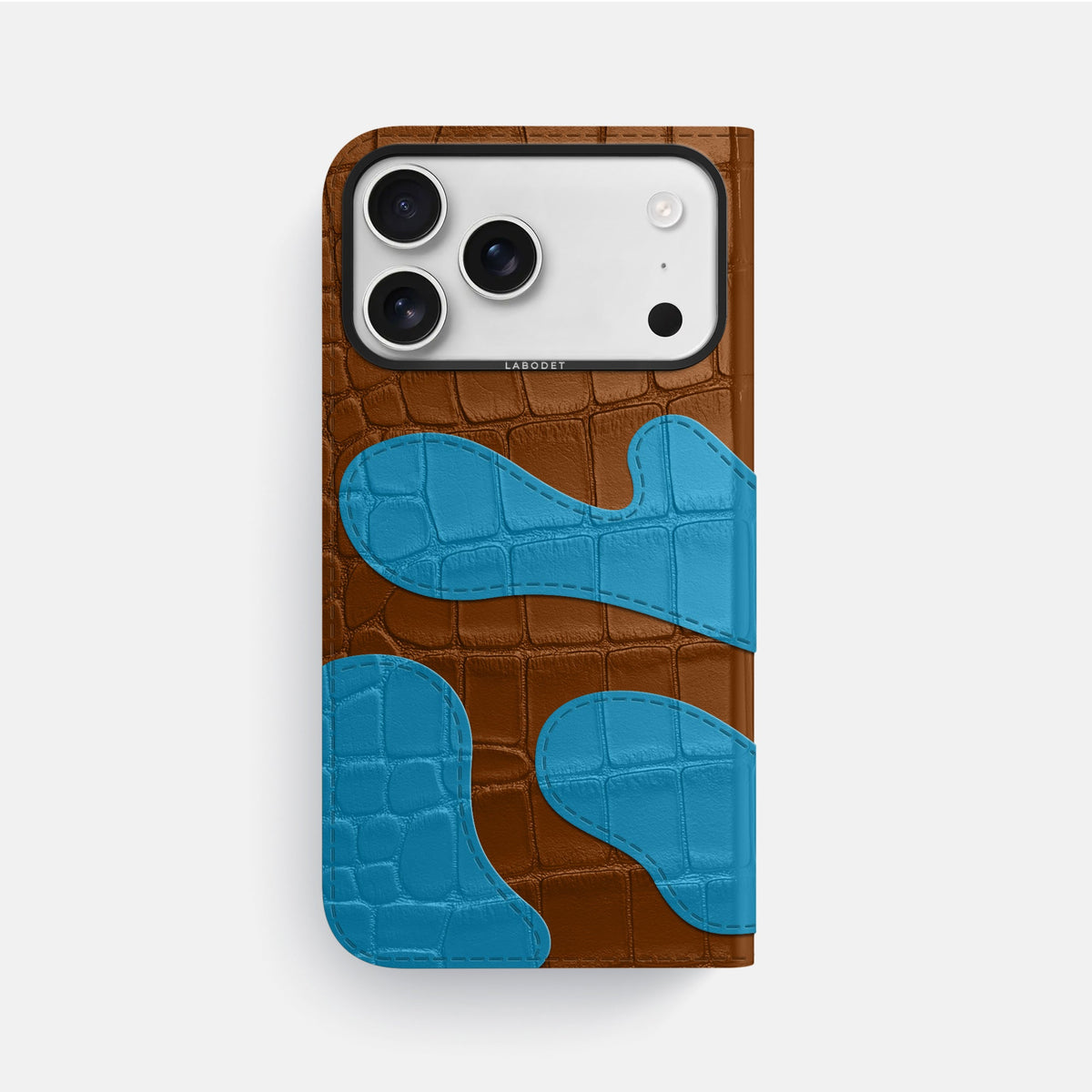 Camouflage Folio For iPhone 18 Pro Max In Alligator -3 | Honey-Black