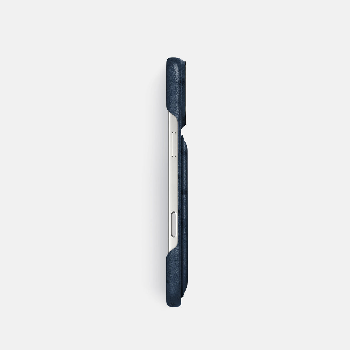 Double Card Case For iPhone 17 Pro In Ostrich -3 | Navy-Blue-Black
