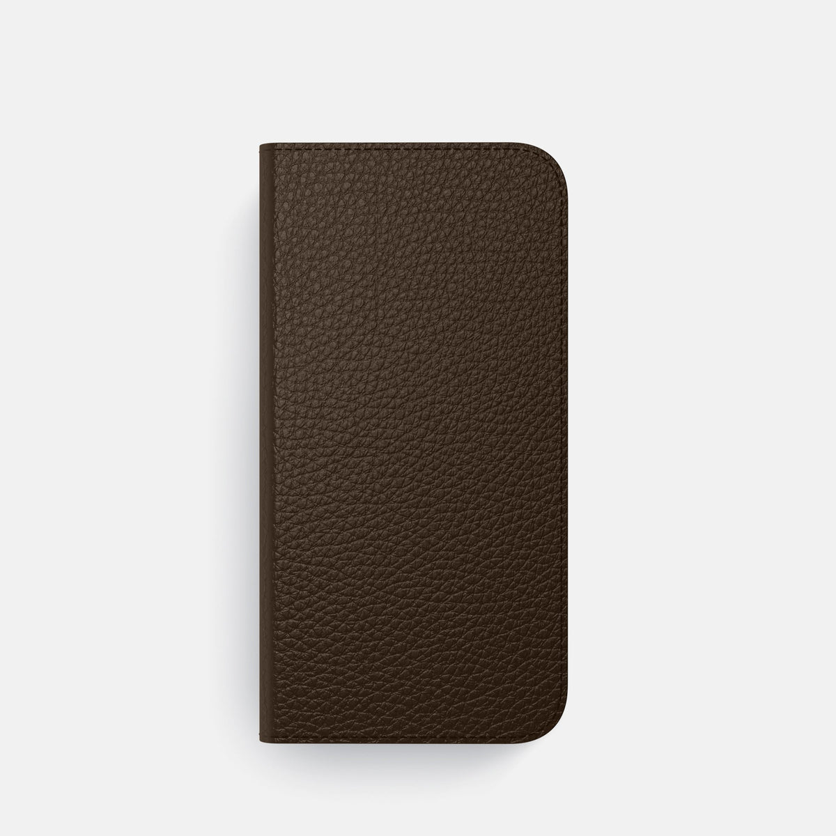 Folio Case with Card For iPhone 18 Pro In Calf -4 | Dark-Brown-Steel
