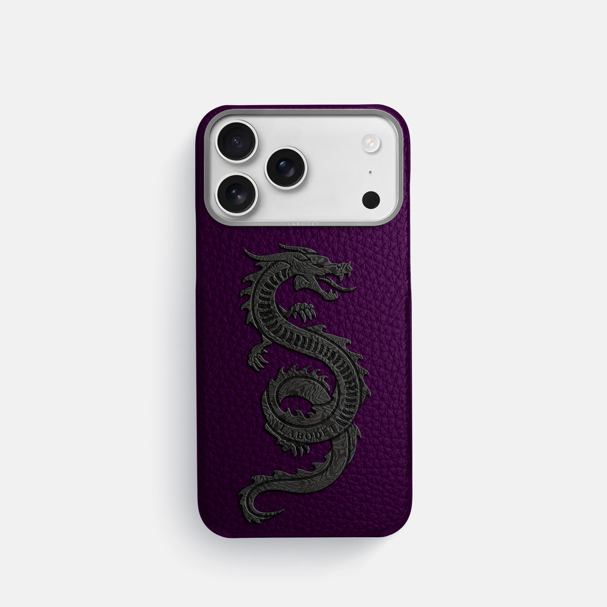 Classic Case With Carbon Dragon For iPhone 17 Pro In Calf -1 | Violet-Steel