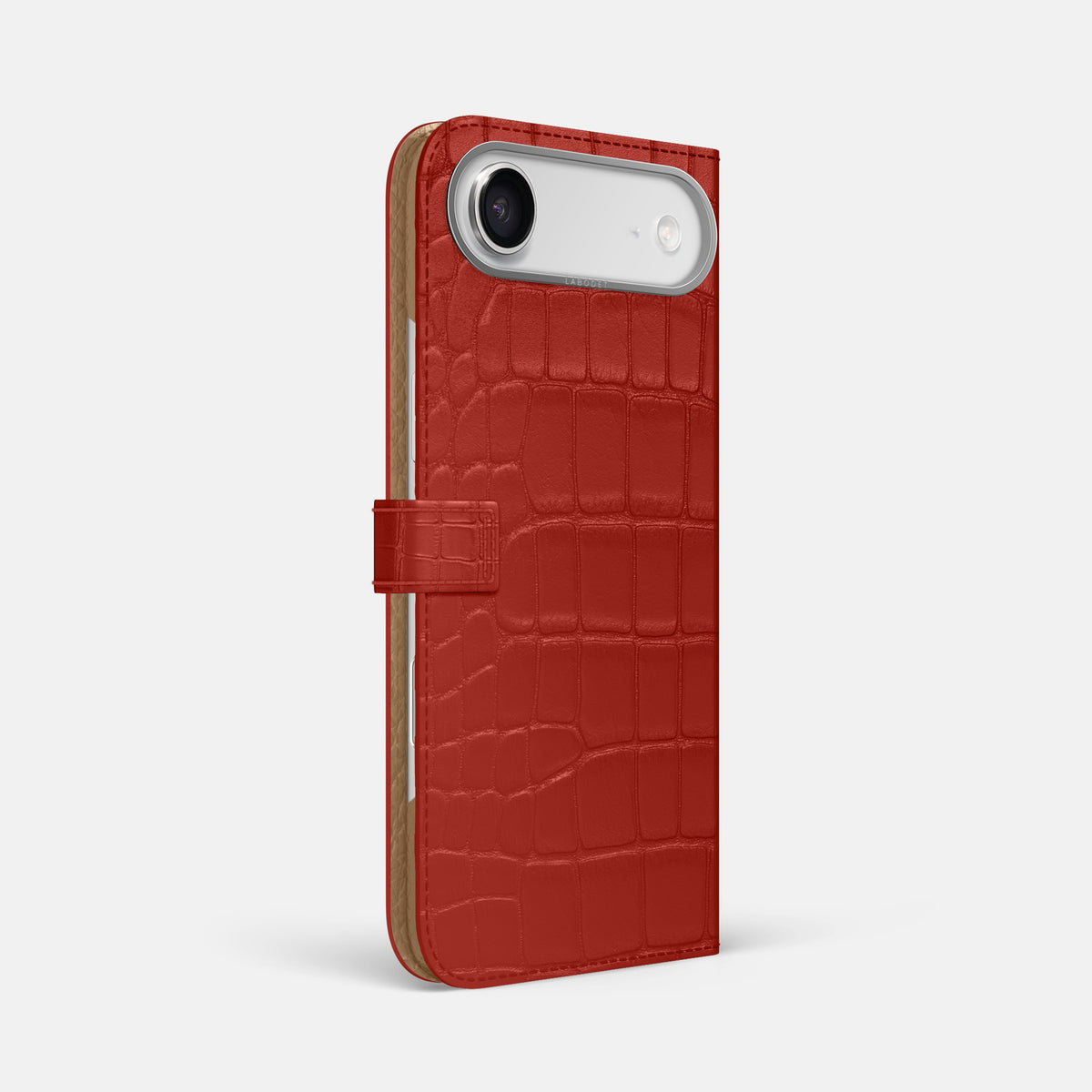 Folio Case with Clasp For iPhone 17 Air In Alligator -1 | Red-Steel